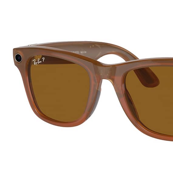 Ray-Ban Meta Glass Wayfarer Shiny Caramel/Polar Brown RW4008 Gaming & Consoles "BAE" Charm Bracelet