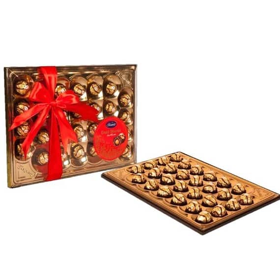 Salamat Milk Chocolate Hazelnut & Wafer Gold Shoniz 6Crystal 364gr Carton Confectionery "BAE" Charm Bracelet