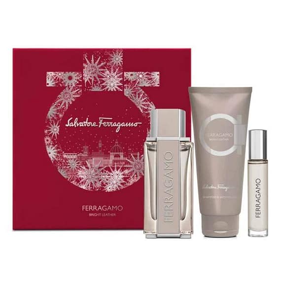 Salvatore Ferragamo Ferragamo Bright Leather (M) Set Edt 100Ml + Edt 10Ml + Sg 100Ml Gift Sets "BAE" Charm Bracelet