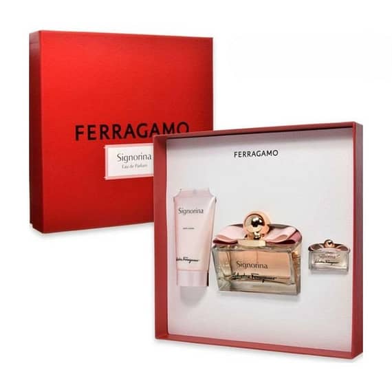 Salvatore Ferragamo Signorina 3Pcs (W) Edp 100Ml + Edp 5Ml + Bl 50Ml Set Gift Sets "BAE" Charm Bracelet
