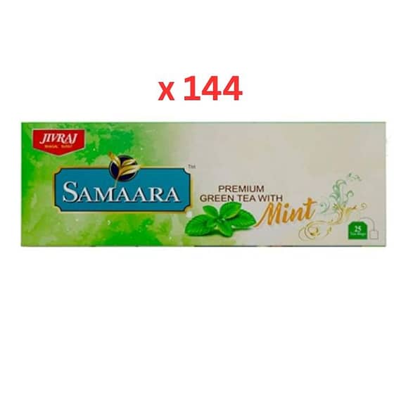Samaara Premium Green Tea, Mint Flavour (25 Bags), 50 Gm Pack Of 144 (UAE Delivery Only) Beverages "BAE" Charm Bracelet
