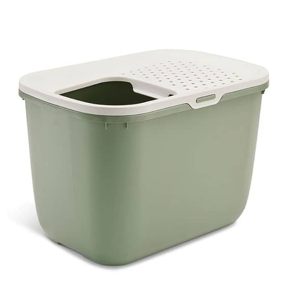 Savic Hop In Top Entry Cat Litter Tray – Botanical Green Litter & Housetraining "BAE" Charm Bracelet