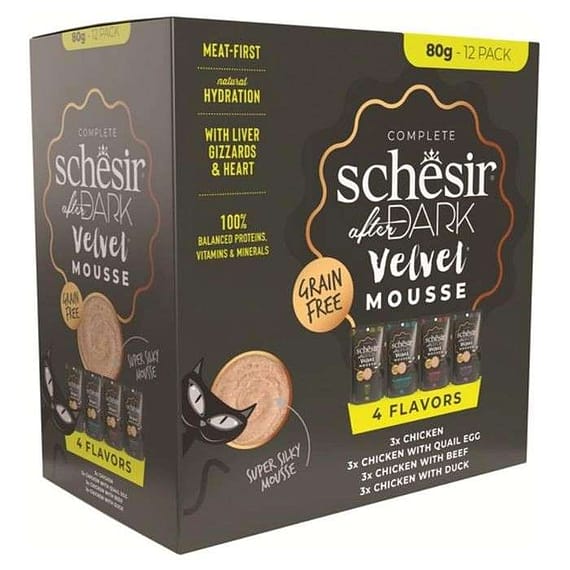 Schesir After Dark Velvet Mousse In Broth Variety Pack For Cat 80gX12 Pouch Cat Food "BAE" Charm Bracelet