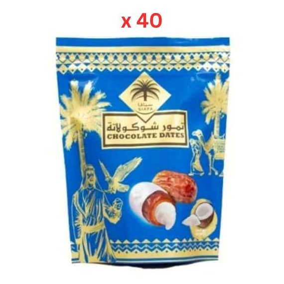 Siafa Coconut Chocolate Dates 100g x 40pcs Dates & Dry Fruits "BAE" Charm Bracelet