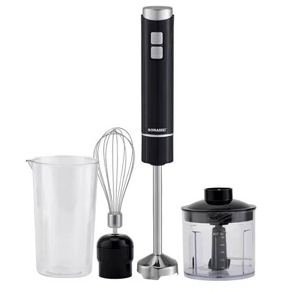 Sonashi 4-In-1 Hand Blender With Calibrated Beaker Chopper And Whisk 700 Ml 250W Black – SHB-185JCW Blender & Mixer "BAE" Charm Bracelet