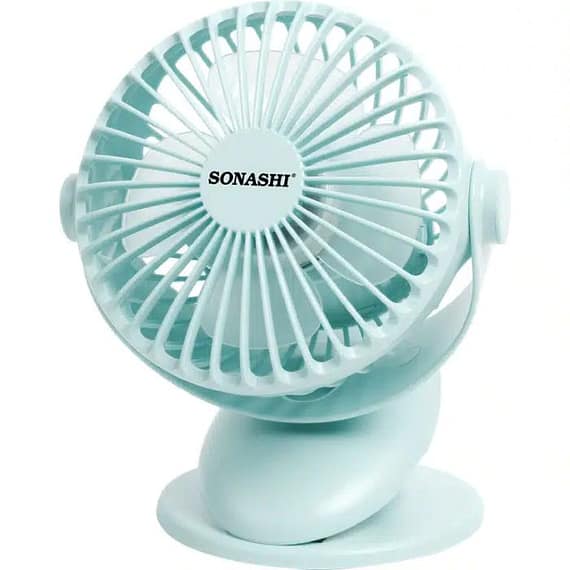 Sonashi 4inch Rechargeable Clip Fan Blue – SRF-104N Fans & Air Purifier "BAE" Charm Bracelet