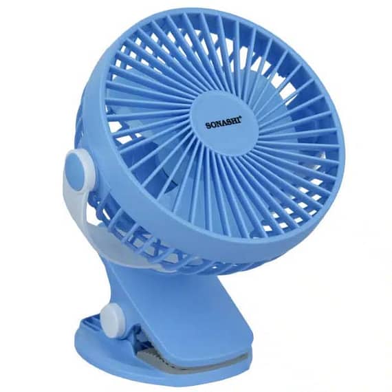 Sonashi 5inch 2 In 1 Desk & Clip Fan With 360°D Rotating Function Blue-White Fans & Air Purifier "BAE" Charm Bracelet