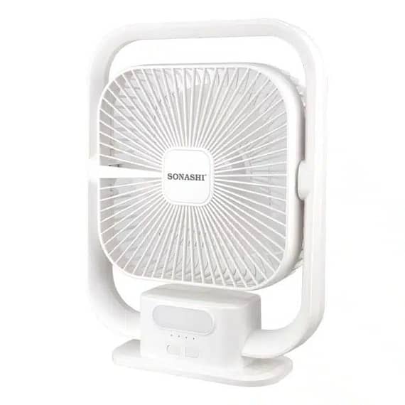 Sonashi 8inch Rechargeable Fan White Fans & Air Purifier "BAE" Charm Bracelet
