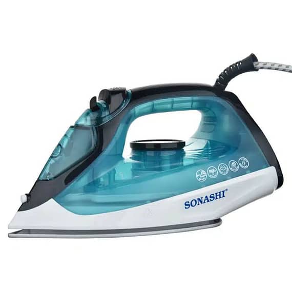 Sonashi Steam Iron With Ceramic Soleplate -1600W Blue-White – SI-5081C Household "BAE" Charm Bracelet