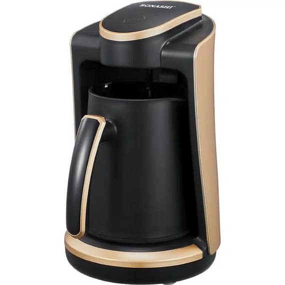 Sonashi Turkish 500W Coffee Machine Black-Gold Coffee Makers "BAE" Charm Bracelet