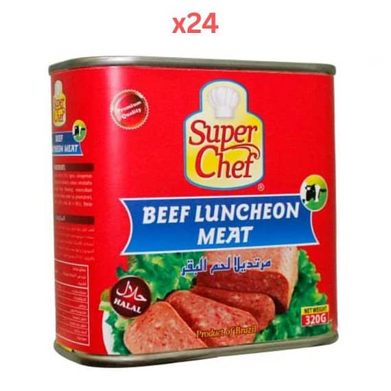 Super Chef Beef Luncheon Meat 320Gm (Pack Of 24) Dry Food "BAE" Charm Bracelet