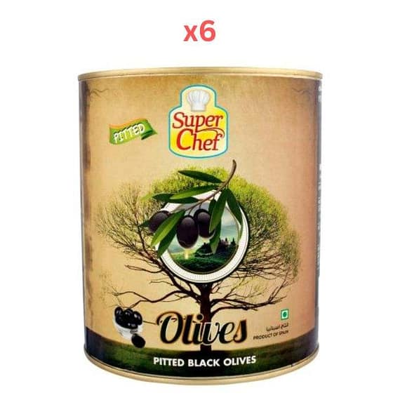 Super Chef Black Pitted Olives 3Kg (Pack Of 6) Dry Food "BAE" Charm Bracelet
