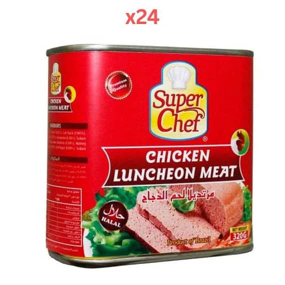 Super Chef Chicken Luncheon Meat 320Gm (Pack Of 24) Dry Food "BAE" Charm Bracelet