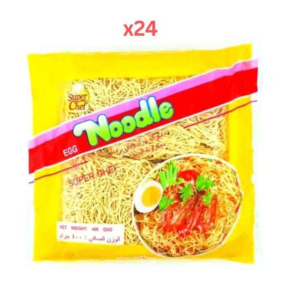 Super Chef Egg Noodles Medium 400Gm (Pack Of 24) Dry Food "BAE" Charm Bracelet
