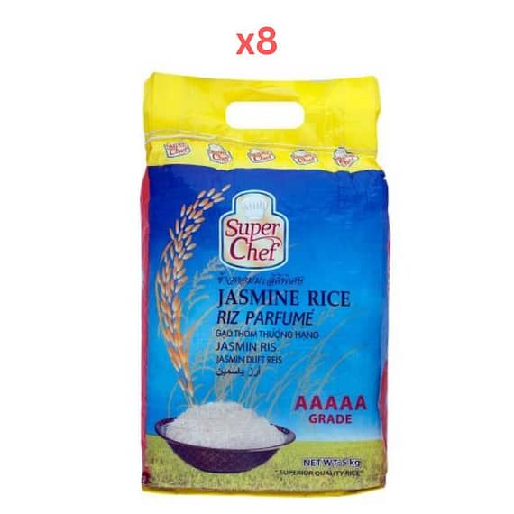 Super Chef Jasmine Rice 5Kg (Pack Of 8) Dry Food "BAE" Charm Bracelet