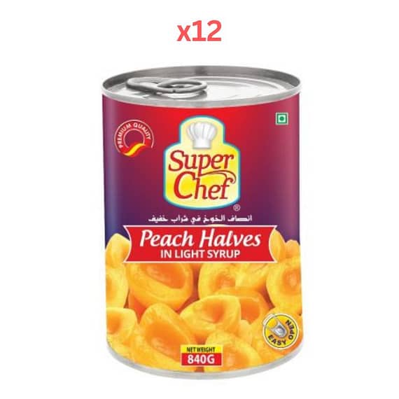 Super Chef Peach Halves 840Gm (Pack Of 12) Dry Food "BAE" Charm Bracelet