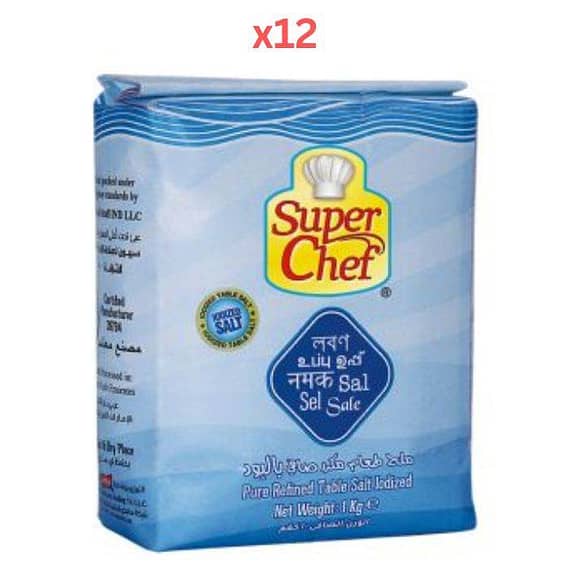 Super Chef Salt Iodized 1Kg (Pack Of 12) Dry Food "BAE" Charm Bracelet