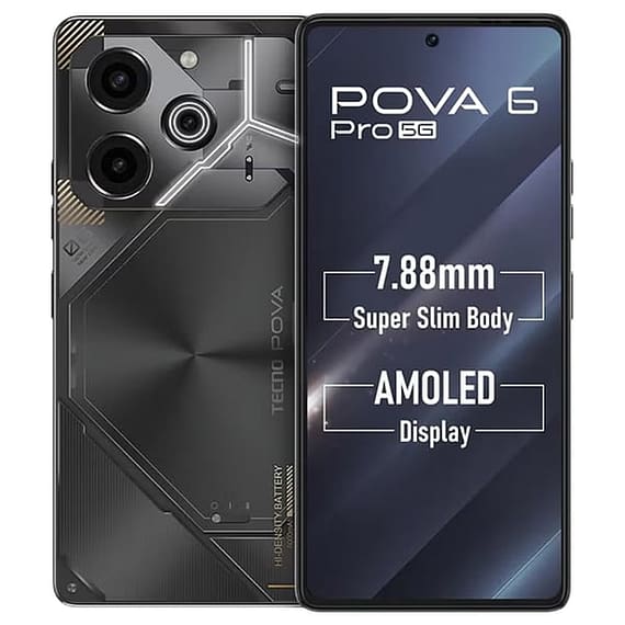Tecno Pova 6 Pro, 256GB 12GB, Meteorite Grey, 5G Mobiles "BAE" Charm Bracelet
