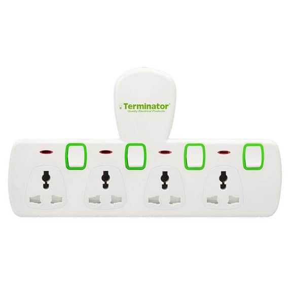 Terminator 4 Way T-Socket Multi Adaptor with Individual Switches & Indicators -TMA574T Electronics "BAE" Charm Bracelet