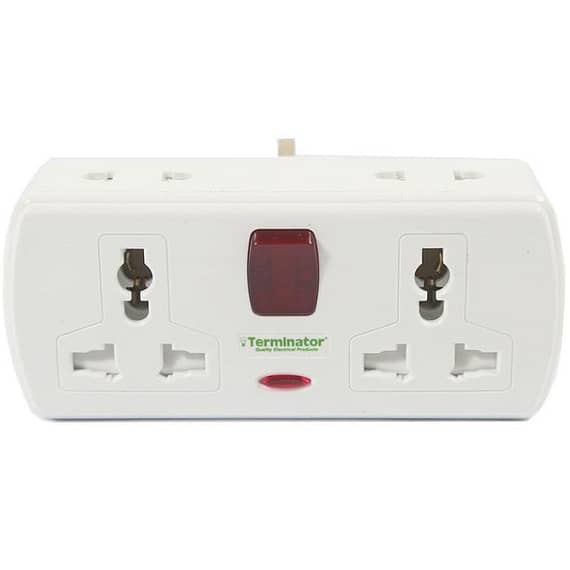 Terminator 4 way Universal Socket Multi Adaptor with Single Switch & Indicator-13A Plug TMA 164AS Electronics "BAE" Charm Bracelet