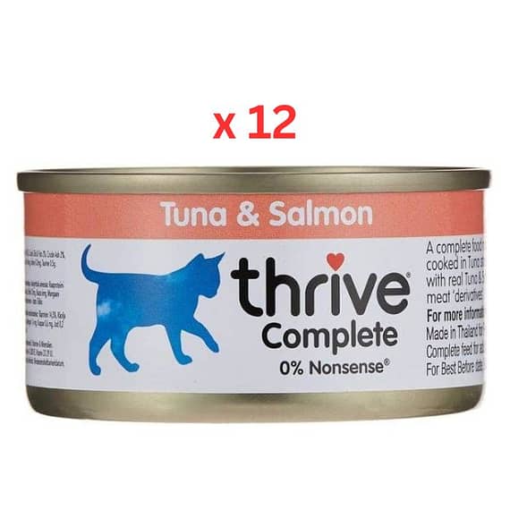 Thrive Complete Cat Tuna & Salmon Wet Food – 12X75gm Cat Food "BAE" Charm Bracelet