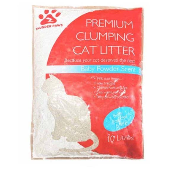 Thunder Paws Premium Care Baby Powder Clumping Cat Litter 10L Litter & Housetraining "BAE" Charm Bracelet