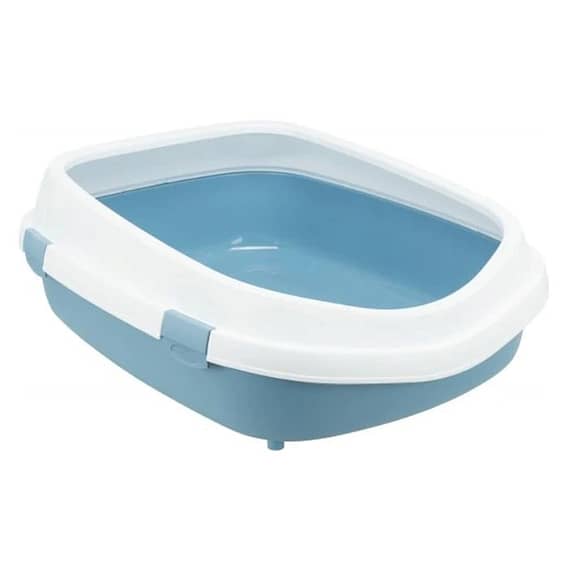 Trixie Primo XXL with White Open Litter Tray with Rim for Cats – BLUE Litter & Housetraining "BAE" Charm Bracelet