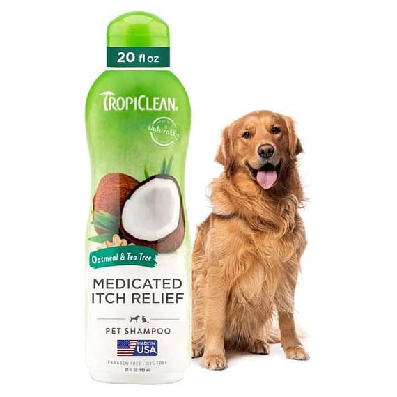 Tropi Clean Oatmeal & Tea Tree Medicated Itch Relief Shampoo For Pets, 20oz Grooming Supplies "BAE" Charm Bracelet