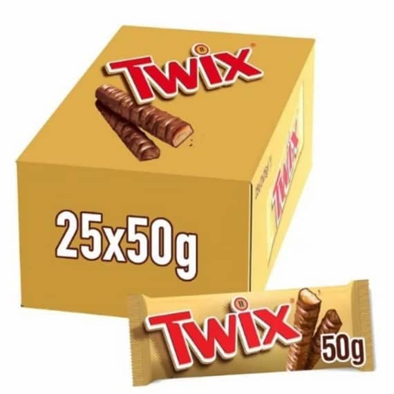 Twix Chocolate Bar 10x25x50g (10 Outer – each with 25 pcs) Confectionery "BAE" Charm Bracelet