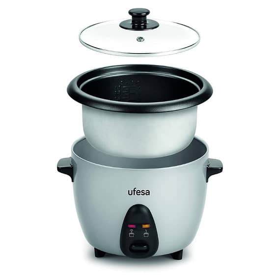 UFESA AR4010 Jasmin Jasmin Rice Cooker, 1L, 400W, Glass Lid, Removable Non-Stick Cooking Tray, Measuring Cup And Spoon Included Electric Cookers "BAE" Charm Bracelet