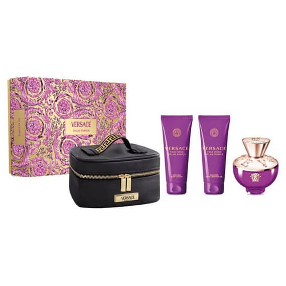 Versace Dylan Purple Pour Femme (W) Edp 100Ml + 100Sg + 100Bl + Pouch Set Gift Sets "BAE" Charm Bracelet