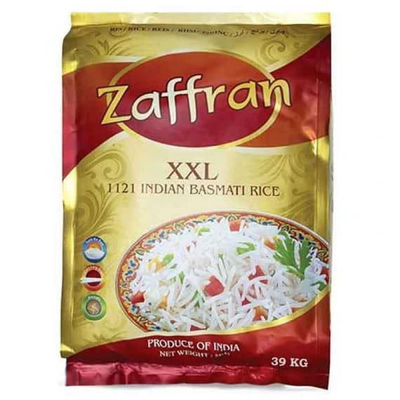 Zaffran 1121 Indian Basmati Rice, 35Kg (Dubai Delivery Only) Food Cupboard "BAE" Charm Bracelet