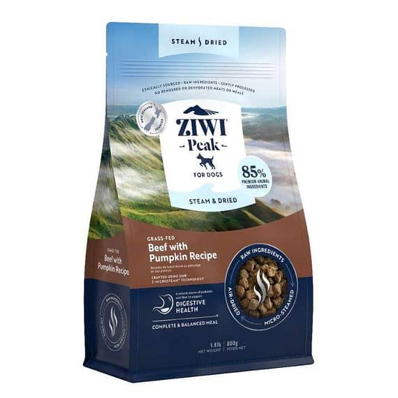 Ziwi Peak Steam & Dried Grass-Fed Beef With Pumpkin Recipe Dry Dog Food 800G Dog Food "BAE" Charm Bracelet