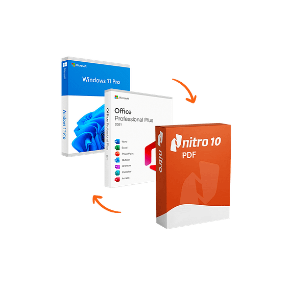 Windows 11 Pro + Office 2024 Pro Plus + Nitro PDF 10 – Bundle – Smart Working Software Bundle Accessories "BAE" Charm Bracelet