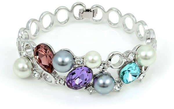 Swarovski Crystal Women’s Multi Color Pearl Bracelet – SWR-002 Bracelets fashion