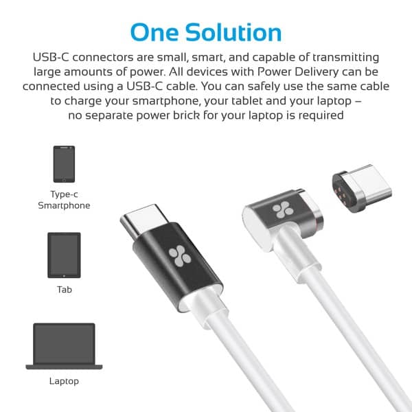 Promate Type-C™ Charging Cable (MAGLINK-C.WHITE) Accessories Mobiles 2