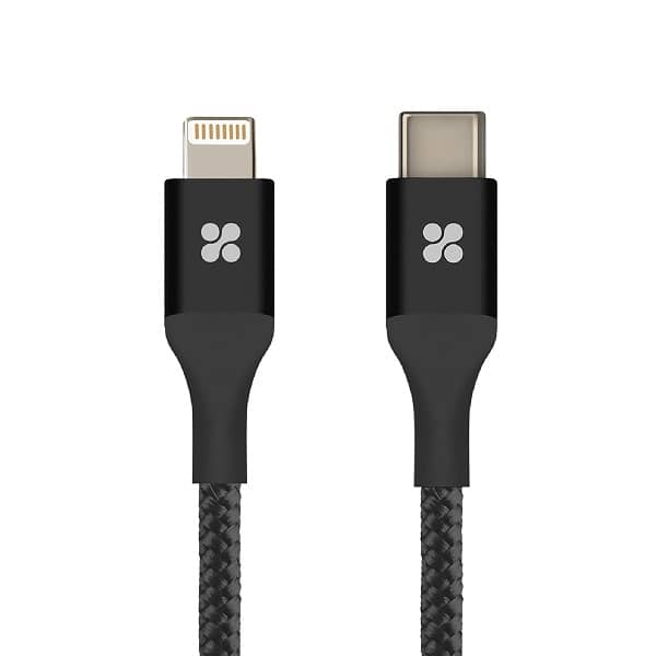 Promate USB Type-C™ to Lightning Cable, Heavy Duty Nylon Braided 2.4 Accessories Mobiles
