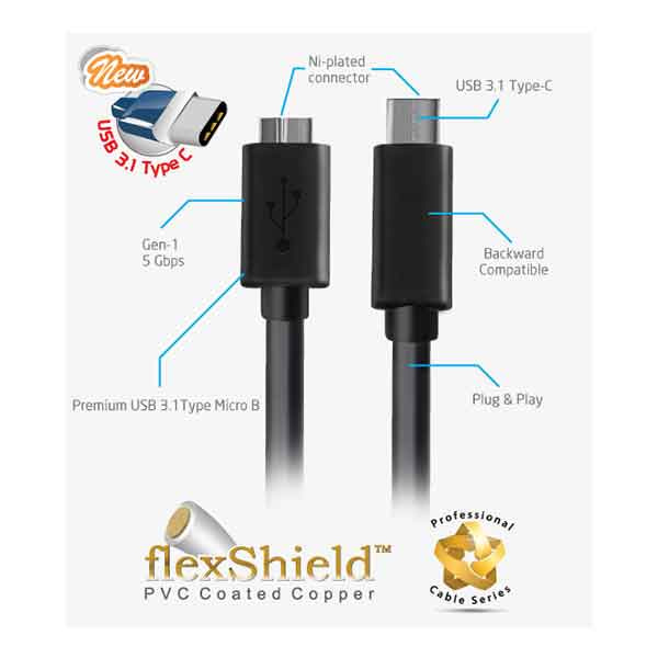 Promate Unilink-CMB 1M USB Type C Male to Micro USB Data Cable for WD Accessories Accessories 2