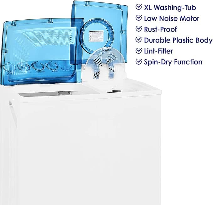 Super General 12 kg Twin-Tub Semi-Automatic Washing Machine, Efficient Top-Load Washer With Lint Filter, Spin-Dry – SGW-125 Household "BAE" Charm Bracelet 3