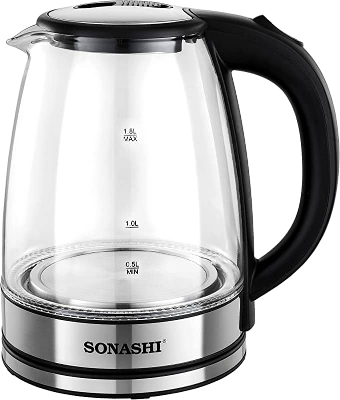 Sonashi 1.8 L Cordless Glass Kettle – SKT-1809 Electric Kettles "BAE" Charm Bracelet