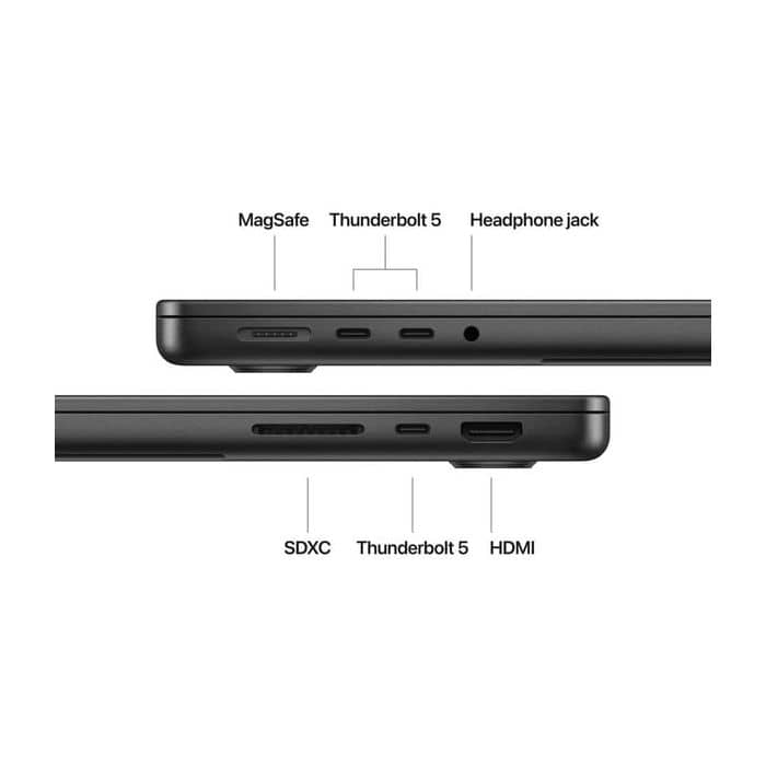 Apple MacBook Pro 14-inch (2024), Space Black, MW2U3, M4 with 10-core CPU, 16GB RAM, 512GB SSD, 10-core GPU (English Keyboard, Apple Warranty) Apple "BAE" Charm Bracelet 3