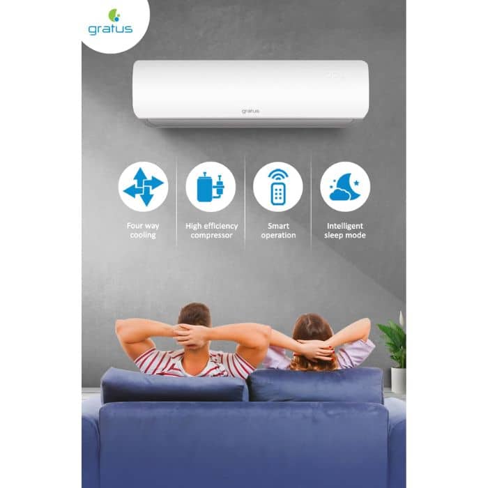 GRATUS 1 Ton 4 Way Split Air Conditioner Rotary Type With Smart Function, R410a GAS, Model- GSCAC121SC Air Conditioners & Coolers "BAE" Charm Bracelet 3