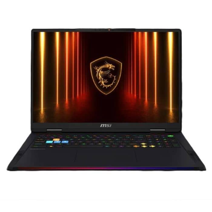 MSI Raider18 HX AI A2XWJG 9S7-182462-058, Intel Core Ultra 9 285HX, 64GB RAM, 2TB SSD, 18 Inch UHD+ Mini LED 120Hz, 24GB NVIDIA RTX 5090, Windows 11 Home, English & Arabic Keyboard, Black + Backpack Laptops "BAE" Charm Bracelet