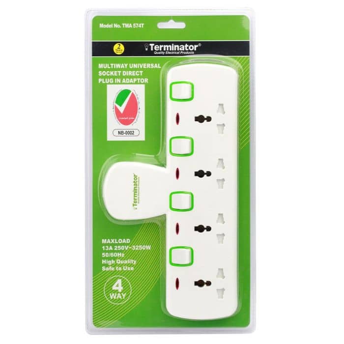 Terminator 4 Way T-Socket Multi Adaptor with Individual Switches & Indicators -TMA574T Electronics "BAE" Charm Bracelet 2