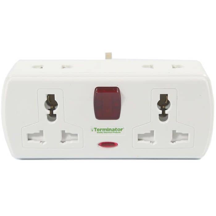 Terminator 4 way Universal Socket Multi Adaptor with Single Switch & Indicator-13A Plug TMA 164AS Electronics "BAE" Charm Bracelet