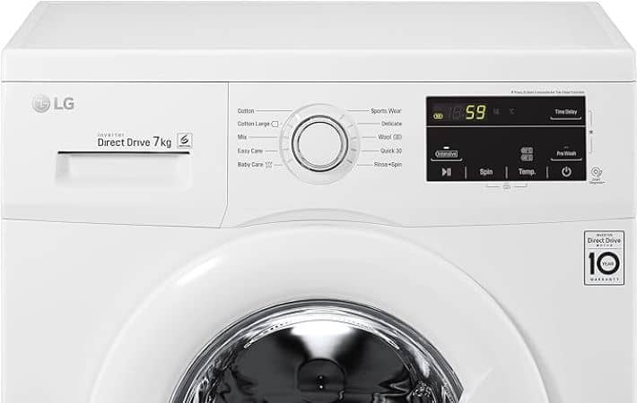LG 7 Kg Front Load Washing Machine, 6 Motion Direct Drive Motor, Sleek Design, Smart Diagnosis, White Color – FH2J3QDNG0P Household "BAE" Charm Bracelet 3