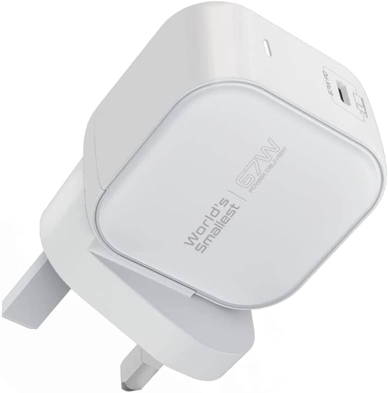 Promate USB-C GaN Charger, World's Smallest Type-C Chargeable Laptop Adapter, GANCUBE-67.UK-WT Computer Accessories "BAE" Charm Bracelet