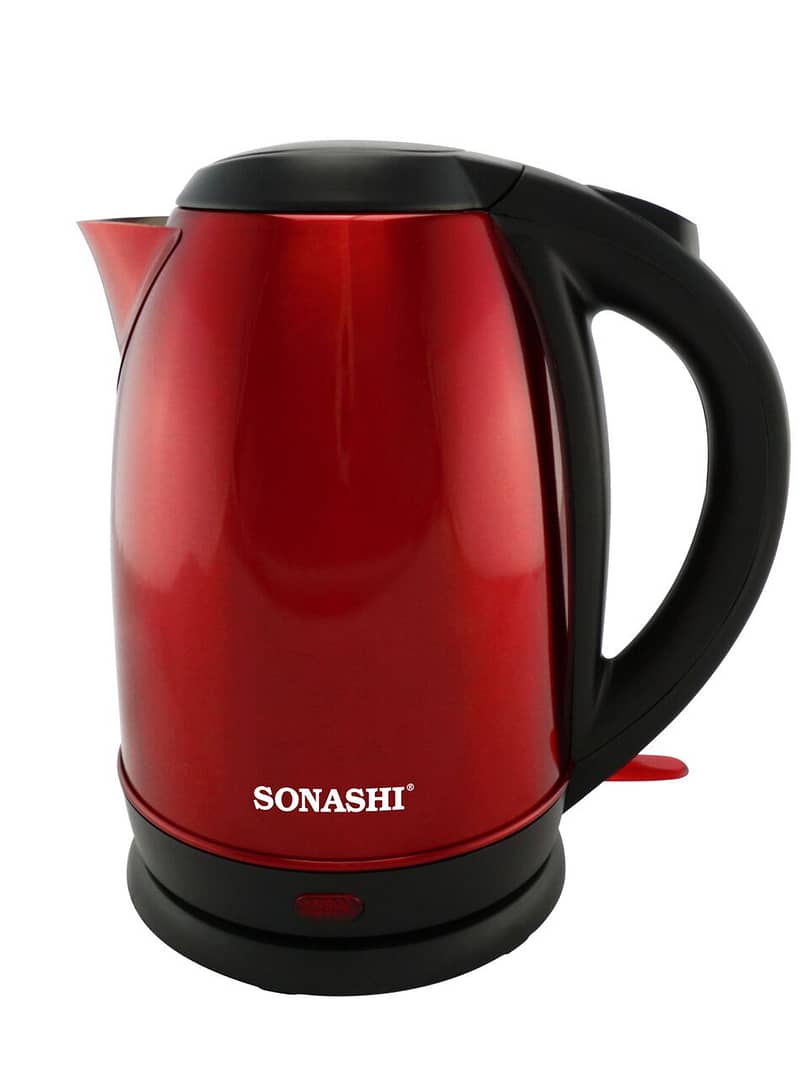 Sonashi 1.8L Stainless Steel Cordless Kettle Red (SKT-1803) Household Household