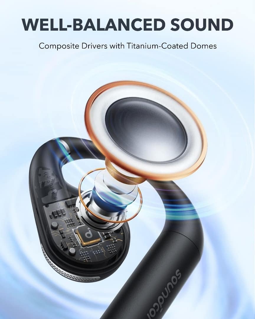 Soundcore by Anker, AeroFit Open-Ear Headphones, Wireless Earbuds Black Electronics "BAE" Charm Bracelet 3
